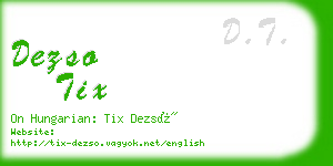 dezso tix business card